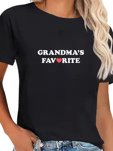100% Cotton Grandma's Favorite T-Shirt Funny Sayings for Family Matching Tees
