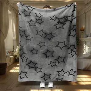 Star Pattern Blanket, 1 Count Soft Warm Throw Blanket, Air-conditioned Room Blanket, Warm Nap Blanket for Home Office Travel, Lightweight Cozy Blanket air conditioner blanket