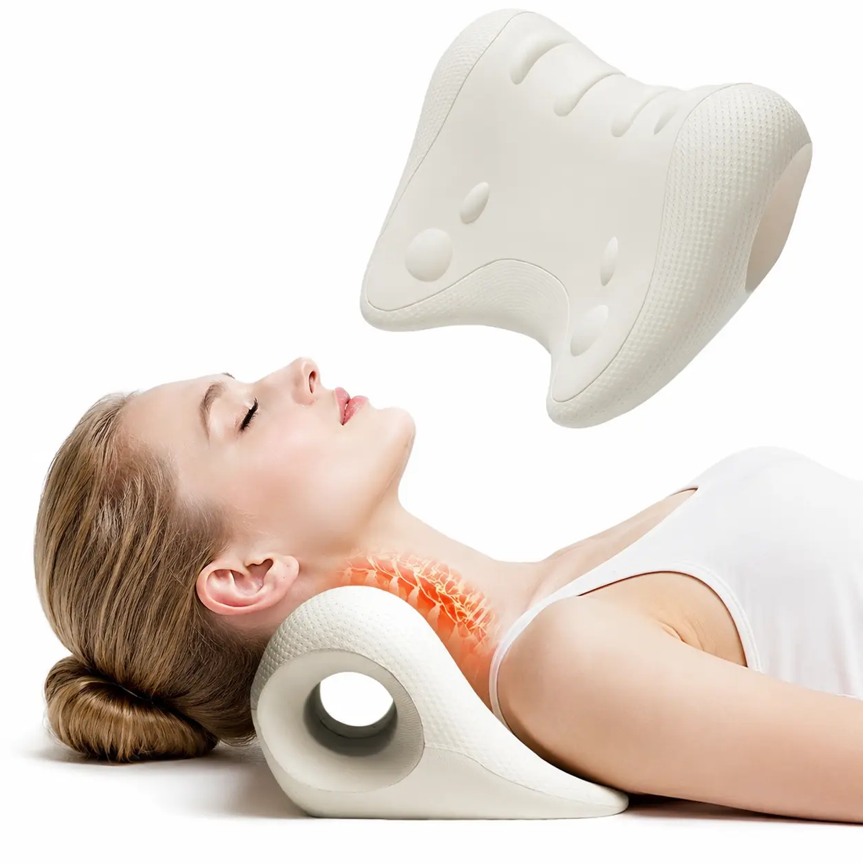 Neck & Shoulder Relaxer Cervical Stretcher, Cervical Traction Device for Nerd Neck, TMJ, Tension Headache, Neck Curvature Support, Pinched Nerve Relief | Ideal Wellness Gift