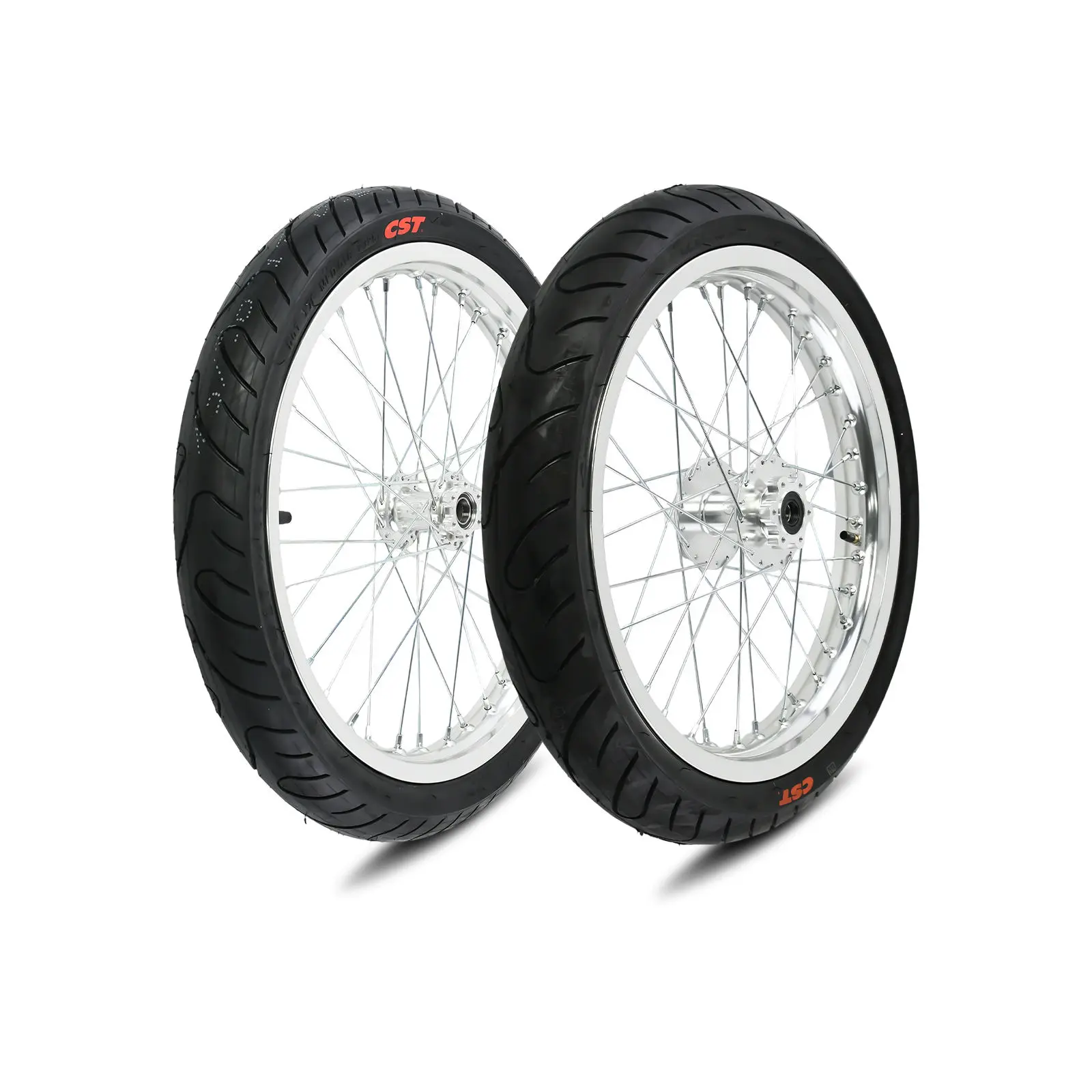 Supermoto Wheels for Surron Light Bee X S LBX LBS 17 Inch Supermoto Wheel Set for segway x260 x160 on Road Wheels Set Silver Spoke Suitable for 79bike falcon pro gt Dirt Bike Parts Bags Accessories