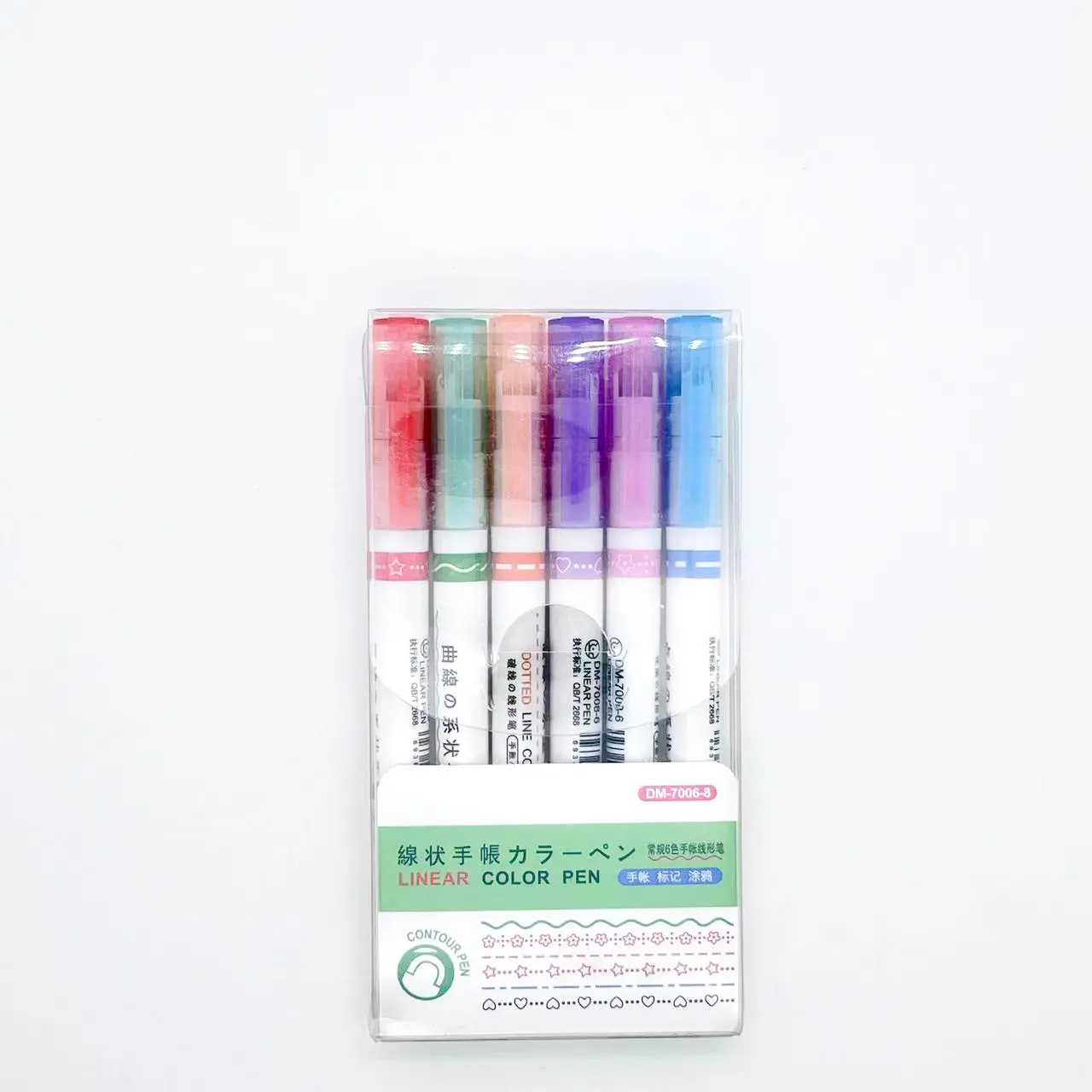 6-piece Magic Border Pen, A Marker with Different Line Pattern Stamps, Art Markers Set, Suitable for Painting, Note-taking, Journaling, and Writing, with A Rolling Tip for Drawing Decorative Lines