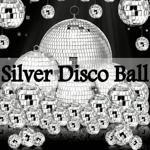 32pcs Silver Color Disco Ball Decorations, Mirror Finish Hanging Ornaments for Wedding Christmas Party Home DIY Crafts Baby Shower, Room Decor Ornament