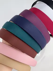 5pcs Satin Headbands for Women, Simple Vintage Style Hair Accessories, Suitable for All Seasons Daily Commute, Plain Color Hair Bows