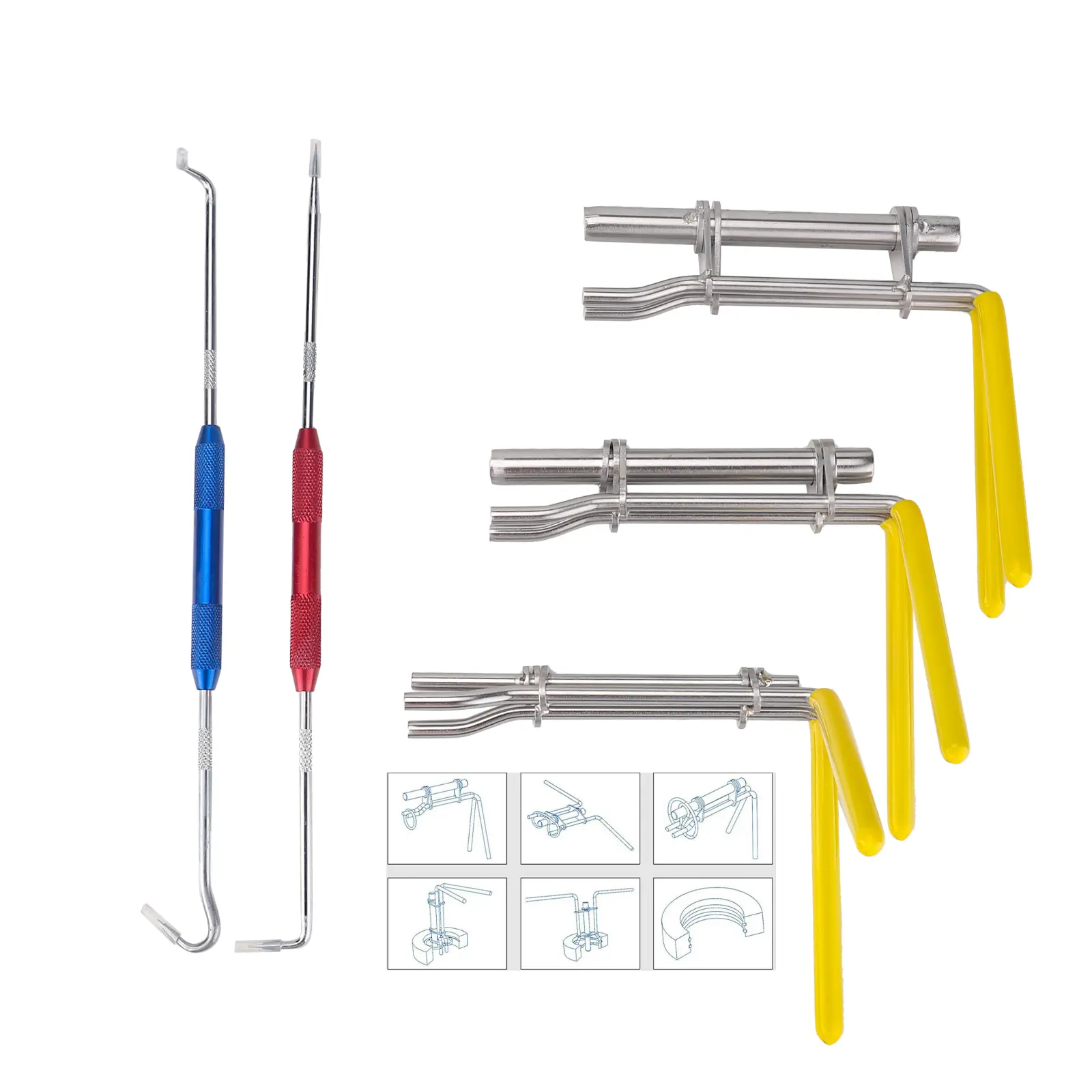 3mirrors 5 Pack Upgraded Hydraulic Seal Installation Tool Kit, Hydraulic Cylinder Piston Repair Seal Twistor Set with Oil Seal Pick and Hook Tools