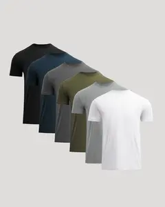 True Classic The Staple Classic Crew Neck 6-Pack Fitted T-Shirt in Black Carbon Navy Military Green Heather Gray & White
