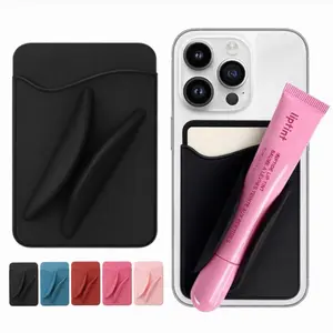 Wallet & Lip Case |  2-in-1 Silicone Suction Cup Phone Wallet & Lipstick Holder - Phone Card Holder  - Lip Phone Case - Phone Grip Holder | GripStick