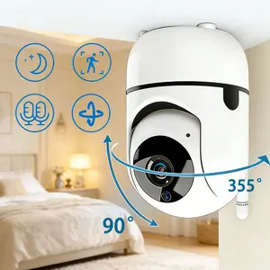 Indoor Safety Camera,Smart PTZ Gimbal WiFi Cam 355°Angle Control,Stable 2.4GHz Connection,Human Recognition Night Vision,Cloud Storage Reliable Guard For Office&Room Security, Wifi Surveillance Camera, Security Camera System