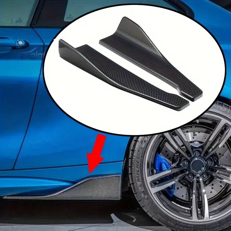1 Pair ABS Car Rear Bumper Lip Trim Protectors, Side Skirt Covers, and Universal Corner Bumper Guards with Screws - Durable Protection, Safety for Vehicle Exterior, Vehicle Compatibility, Fitment, Car Accessory