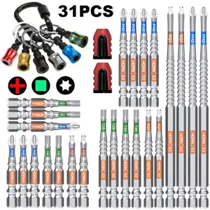 Magnetic Screwdriver Bit Set, Screwdriver Drill Bits, Replaceable Screwdriver Bits, 50mm/75mm/150mm High Strength Impact Resistant Non-slip Bit Set, Multifunctional Tool Accessories