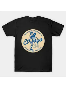 Fernando Valenzuela 2 by Buck Men's Athletic Cotton T-Shirt - Los Angeles Baseball Design, 100% Cott Menswear Soft