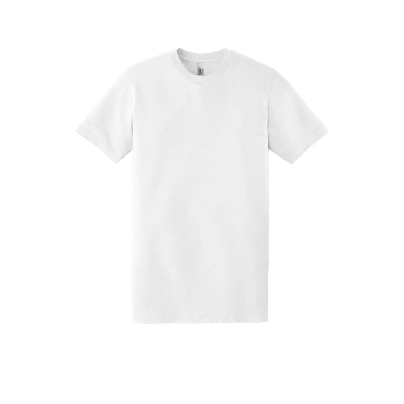 Men's Fitted Plain Cotton T-Shirt - White S&S American Apparel Unisex Fine Jersey Top, Do Not Dry Clean, Ring Detail