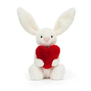Jellycat Bashful Bunny, Red Love Bunny, Valentine's Plush Toy, Soft and Huggable Stuffed Animal, Limited Edition Jellycat, Cute Bunny Gift for Loved Ones