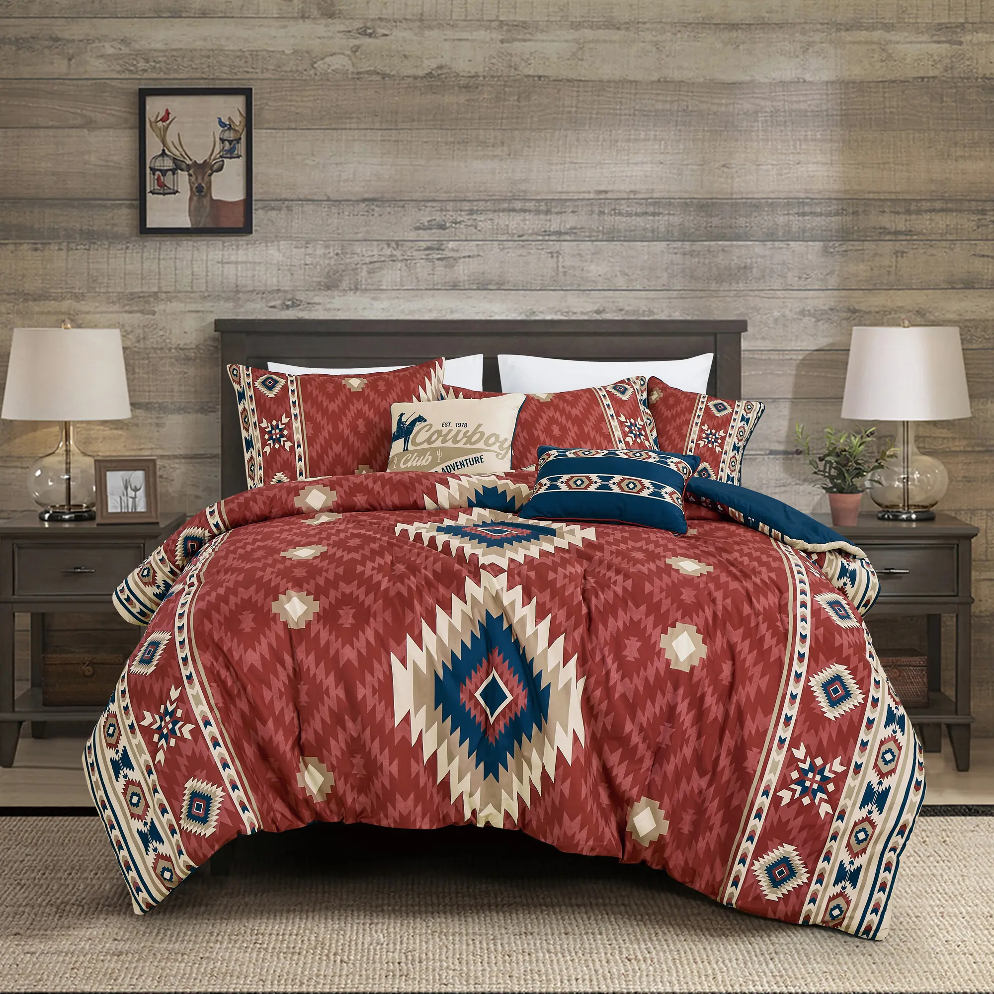 Luxury 6-Piece Southwestern Comforter Set｜Warm Winter Bedding｜Boho Tribal Style