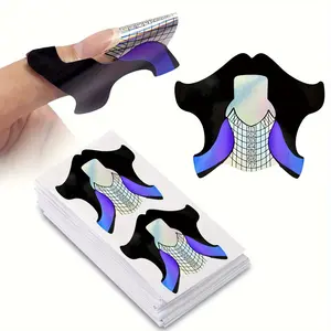 100pcs/bag Nail Art Stickers, Nail Art Tool, Nail Art Design, Nail Decoration, Nail Accessories, Nail Forms Reusable Adhesive Nail Tips for DIY Manicure, Easy Application & Long-Lasting Wear