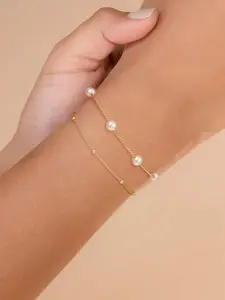 Two-Piece Elegant Faux Pearl Beaded Bracelet Set, Stackable Design, Perfect Gift for Women, Ideal Present for Friends and Family, Faux Pearl Jewelry, Bracelets Jewelry