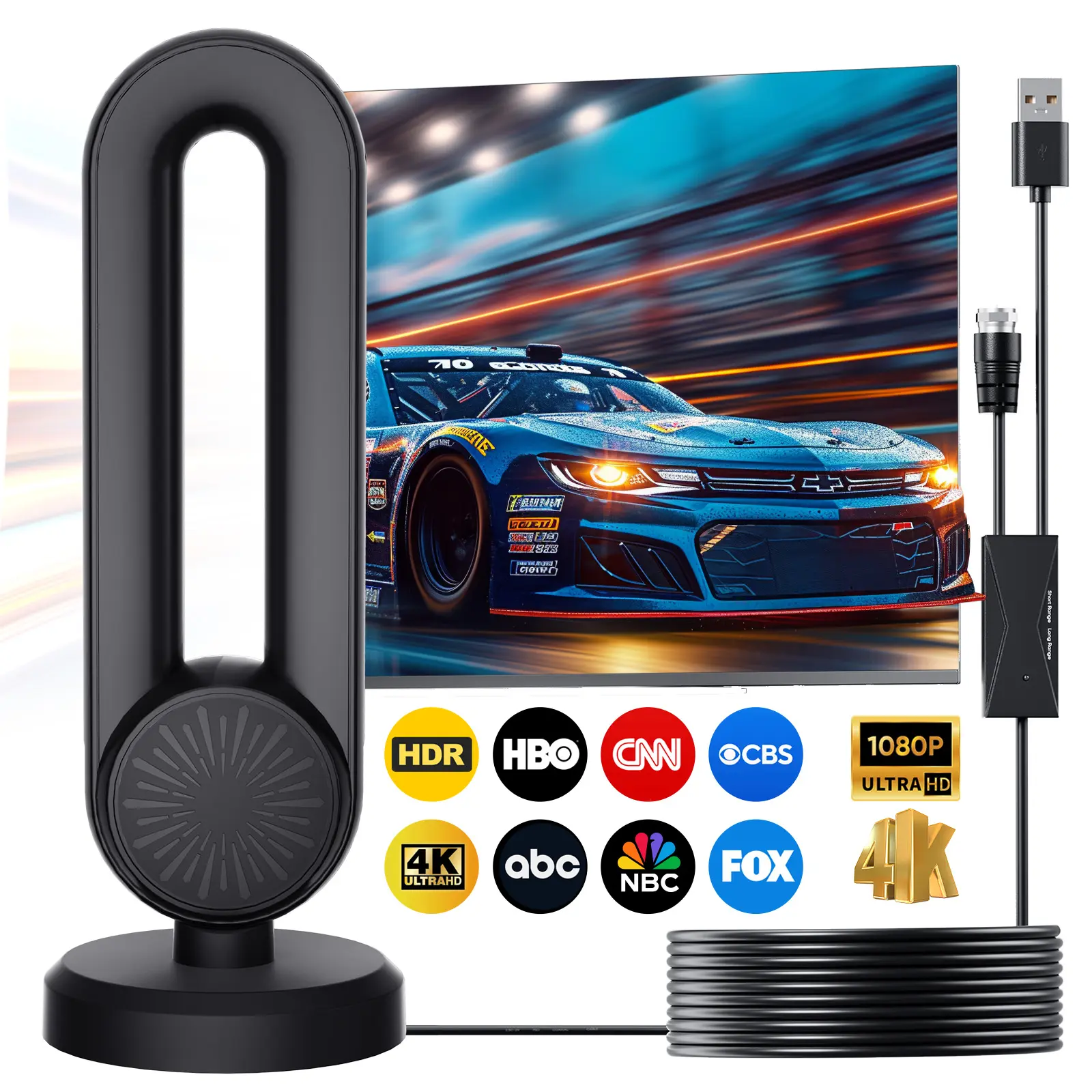 2026 TV Antenna Indoor, TV Antenna for Local Channels, Easy Installation, Long Range Reception for Local Channels 4K 1080P, TV Antenna for Local Channels, No Monthly Bill Ultra Long Reception Distance summerwins