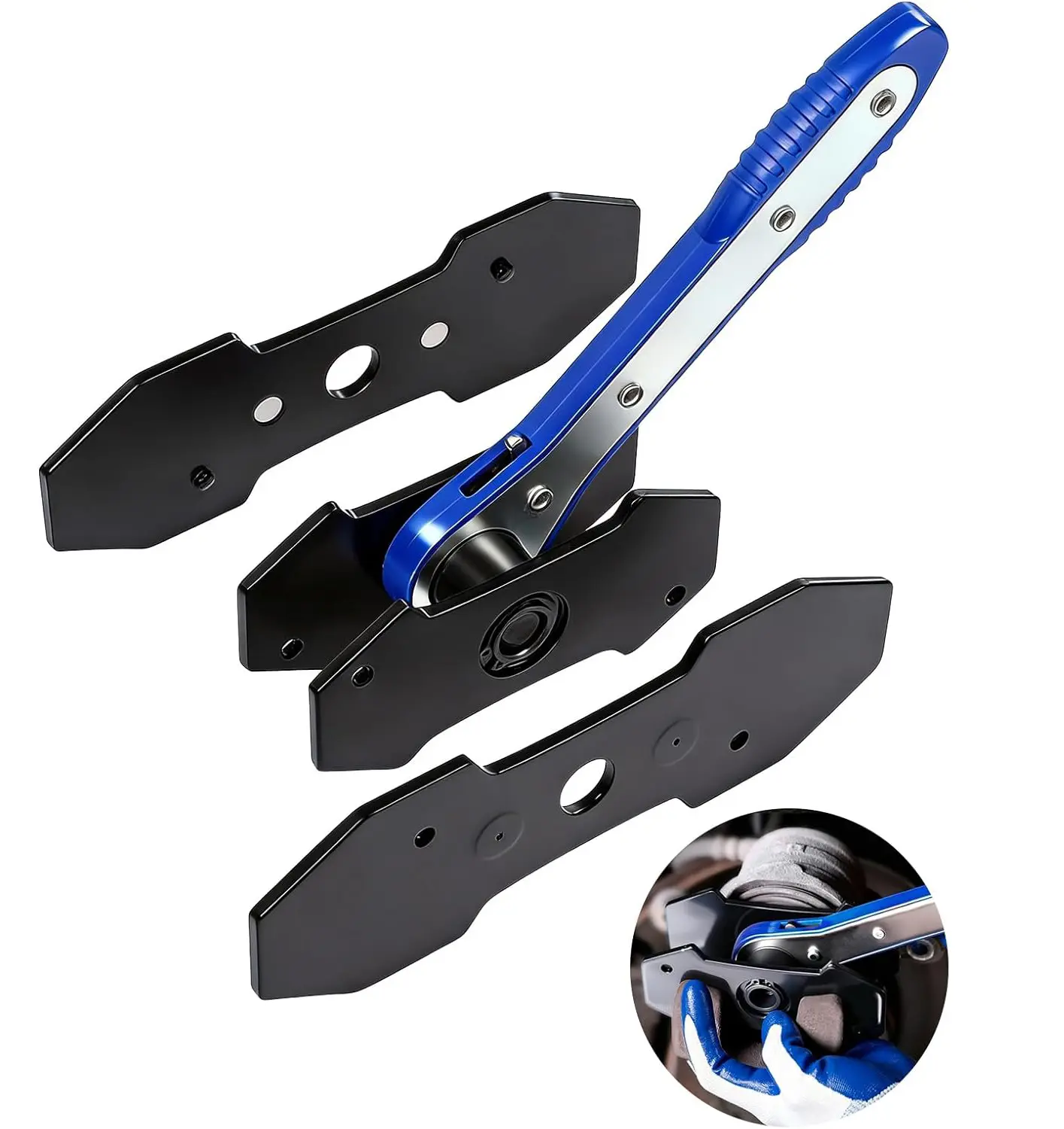 High-Strength Metal Brake Caliper Press Tool - 360° Swing Wrench, Piston Compression Tool for Single, Twin, Quad Piston Disc Repair, Brake Tool