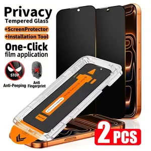 2-Pack Privacy Tempered Glass Screen Protector Kit with Auto-Alignment, Full-Coverage Protection Compatible with iPhone 17 Pro Max/17 Air/16 Series