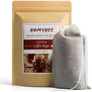 Cold Brew Coffee Filters 100 Count Disposable Fine Mesh Brewing Bags for Concentrate/Iced Coffee Maker, French/Cold Press Kit, Hot Tea in Mason Jar or Pitcher, 4 x 6 Inches
