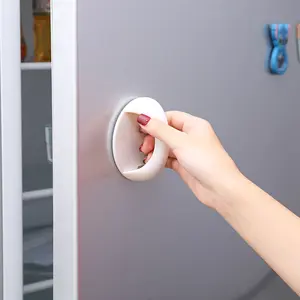 Self-Adhesive Round Plastic Handles Pull Knob, Sticky Round Knob for Indoor Door Panels