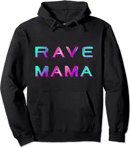 Rave Mama-EDM Festival Raver Mommy Mothers Groovy Cool Pullover Hoodie - Farhadheid Shop 94B0CJZK4NKK