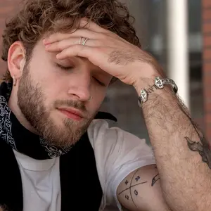 FaithHeart Viking Futhark Runes Cuff Bracelet Stainless Steel