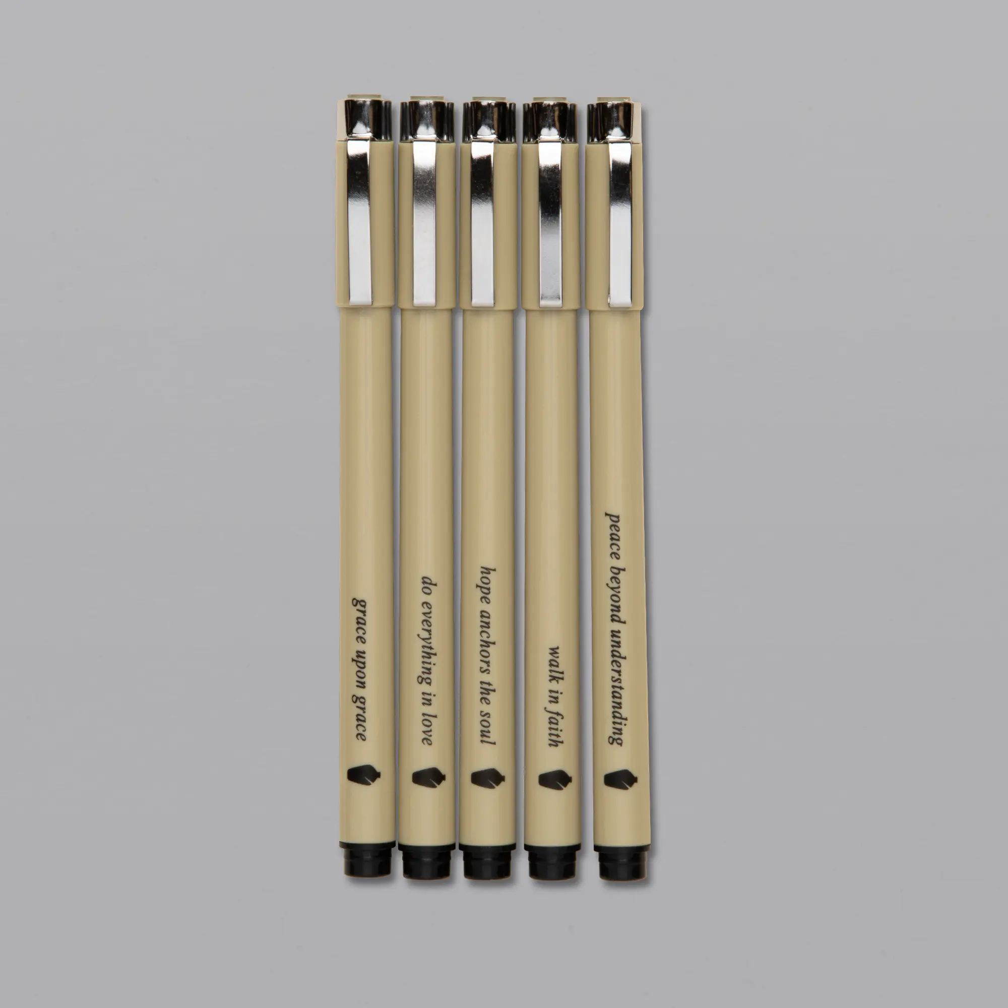 Alabaster Fineliner Pen Set - Archival Black Ink Pens - Pens for Writing, Drawing, or Journaling - Assorted Point Sizes - 5 Pack writing pens bible journaling