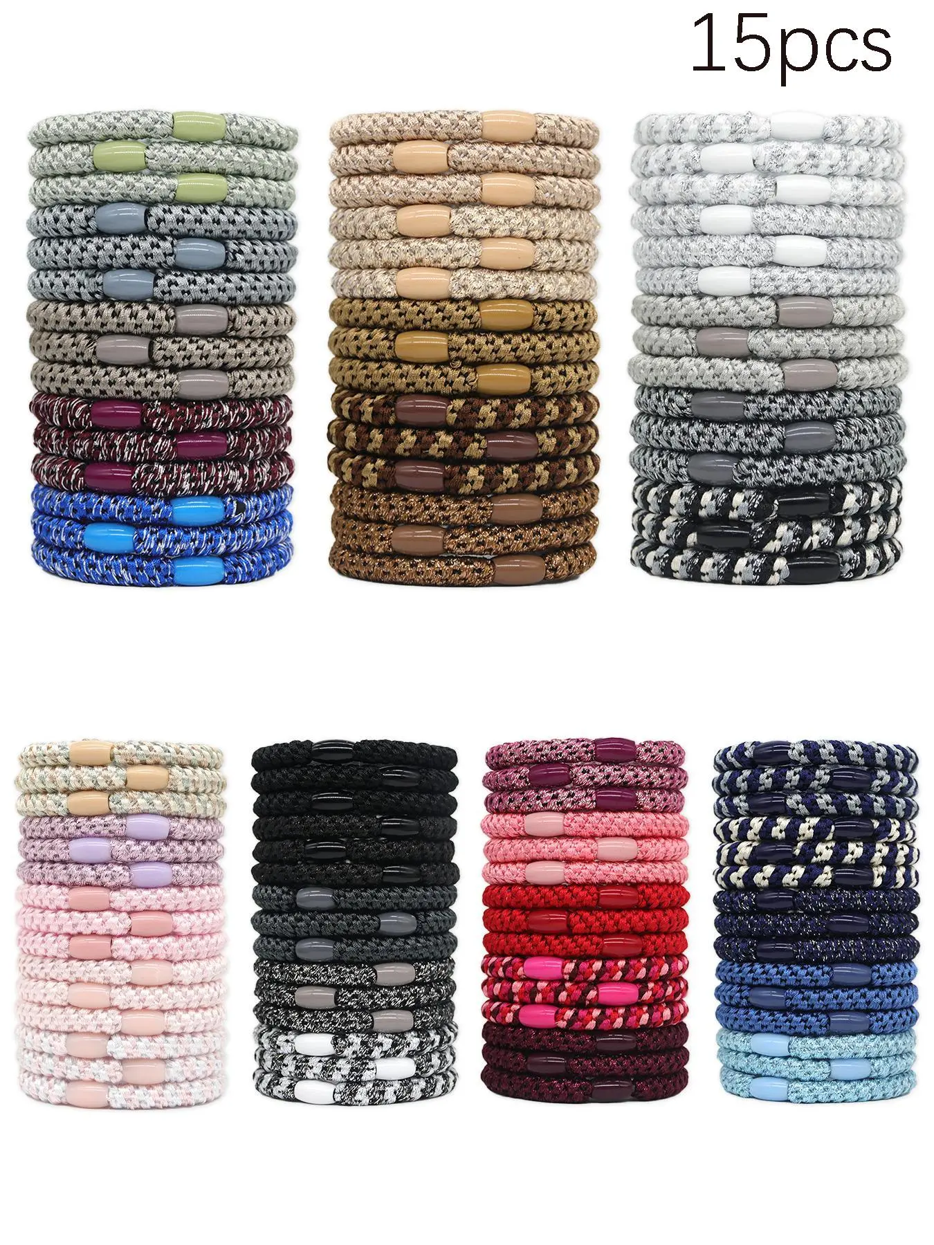 Colorblock Braided Hair Tie, High Stretch Hair Tie, Elastic Hair Accessory, Fashion for Women & Girls, Minimalist Headwear Suitable for Thick Hair, Elastic Hair Ties