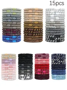 Colorblock Braided Hair Tie, High Stretch Hair Tie, Elastic Hair Accessory, Fashion for Women & Girls, Minimalist Headwear Suitable for Thick Hair