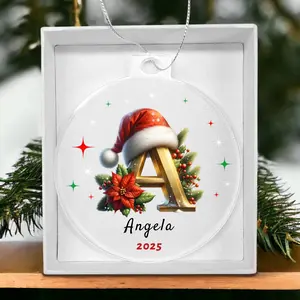 Personalized Initial Christmas Acrylic Ornament Gift Friend Decor Decoration christmas  ornaments  2024