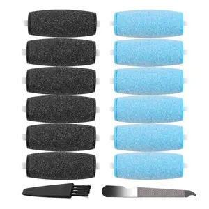 Pack of 12 Replacement Rollers for Amope Pedi Refills Electronic Perfect Foot File (6 Extra Coarse& 6 Regular Coarse) summervibes