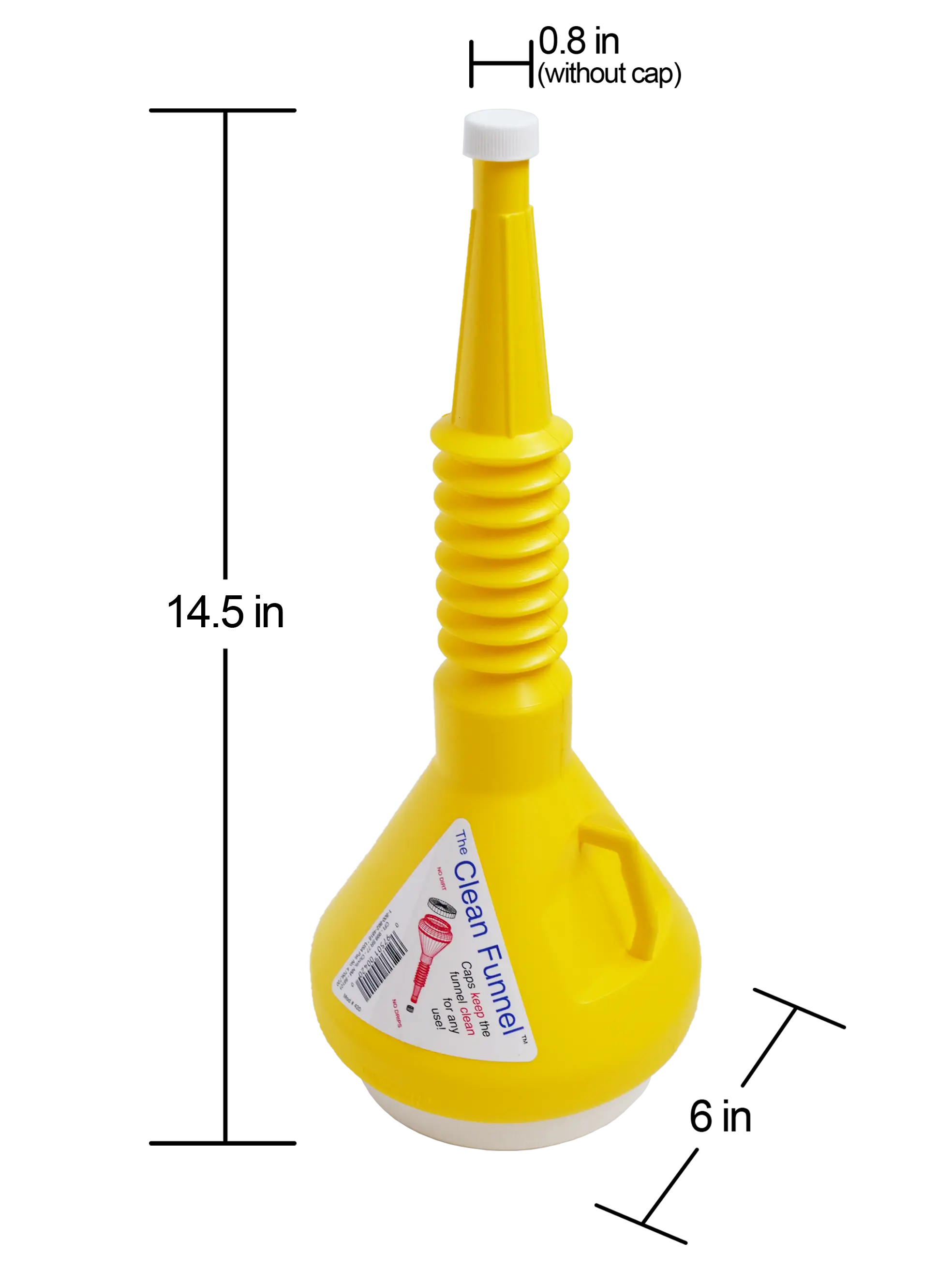 Yellow Funnel 420- Plastic Funnel With Dual Caps For Easy Clean Up