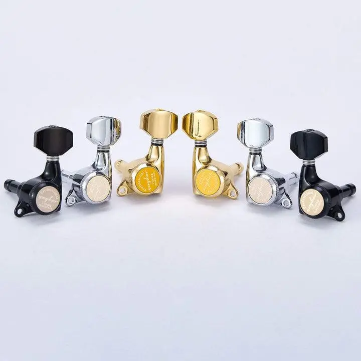 Guyker Guitar Locking Tuners (6 Left Handed) - 1:18 Ratio Lock String Tuning Key Pegs Machine Heads with Hexagonal Handle Replacement for LP SG Style Electric, Folk or Acoustic Guitars