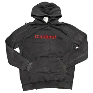 Crashout Vintage Embroidered Hoodie, Gamer Sweatshirt, Gift for Him, Alt Fashion, Streetwear Casual Pullover Sweatshirts Embroidery