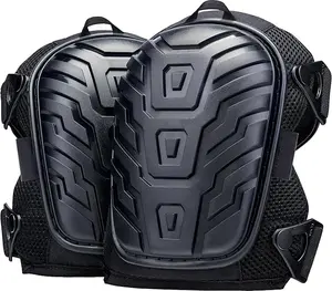 Professional Gel Knee Pads for Work with Soft Foam and Gel Cushion — Heavy Duty Cap, Reinforced Adjustable Straps, Military-Grade Rivets and Built-in Hang Loops — Perfect for Construction