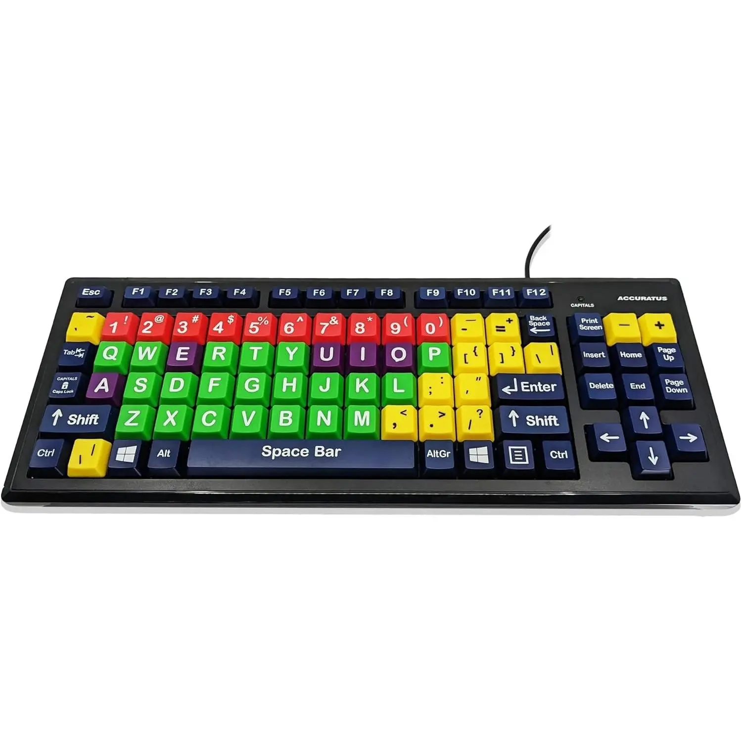 Accuratus Monster 2 American USB Keyboard with Extra Large Keys and a USB Hub with 2 Ports