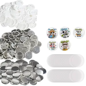 2.25 Inch (58mm) Button Badge Parts and Supplies for Button Maker Machine - 500 Sets, Hardware, Components, and Replacements for DIY Button Making, Craft Projects, and Label Printing; Badge Machine Not Included