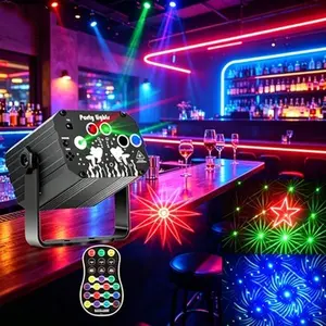 emote Control LED Laser Stage Light, Sound Activated RGB Strobe Party Lights, Multi Pattern DJ Disco Lighting, Portable KTV Bar Club Atmosphere Lamp, Colorful Star Projection Light for Home Party Wedding Holiday Camping