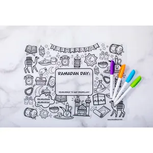 Amasi Washable Ramadan Coloring Silicone Placemat