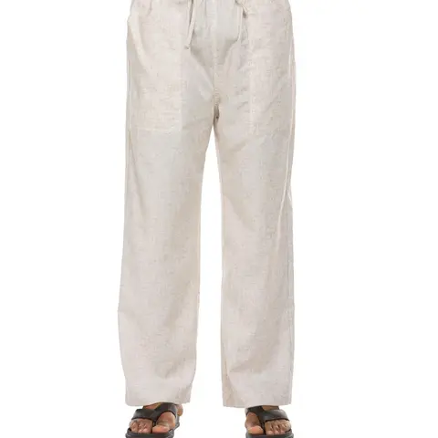COOFANDY New York Fashion Week Linen Yoga Elastic Beach Vacation Pants Cotton Fabric Bottom Breathable Drawstring Light Loose Comfort Fit Adjustable Summer Trouser