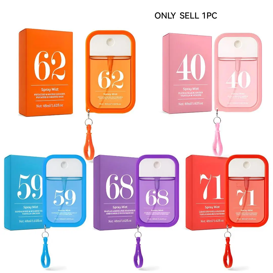 Portable Digital Fragrance Spray 48 ml, Pocket Perfume with Hook in 5 Scents, Long-Lasting Fine Atomization, Floral Spray Perfume, Floral Natural Fragrance, Floral Scented, Unisex Fragrance, Gardenia Scent