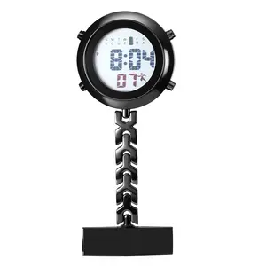 Multifunctional Nurse Watch – Clip-On Quartz Fob Watch with Digital Display, Weekday Calendar, Stopwatch & Alarm – Durable Alloy Nurse Pocket Watch