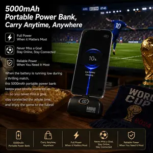 5000mah Mini Portable Power Bank, Type-C Input USB-A Output, Smart Display, Lightweight Rechargeable, Compact, Fits Apple & Android Devices
