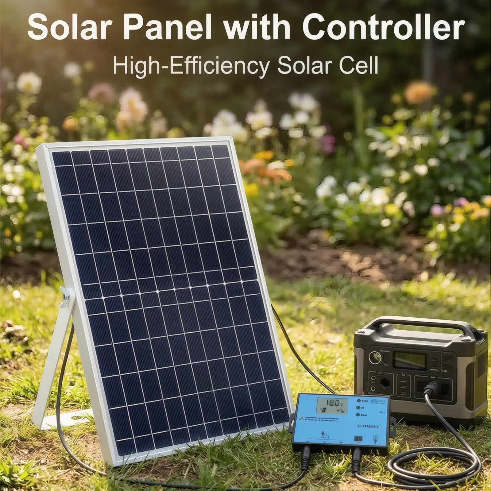 Portable Solar Panel, 1 Set 10W Solar Panel Charger, Outdoor Solar Panel Kit for Mobile Power, Camping, Hiking, Car, Boat, Phone, Monitoring, Solar Panels for Camping