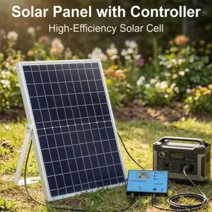 Portable Solar Panel, 1 Set 10W Solar Panel Charger, Outdoor Solar Panel Kit for Mobile Power, Camping, Hiking, Car, Boat, Phone, Monitoring
