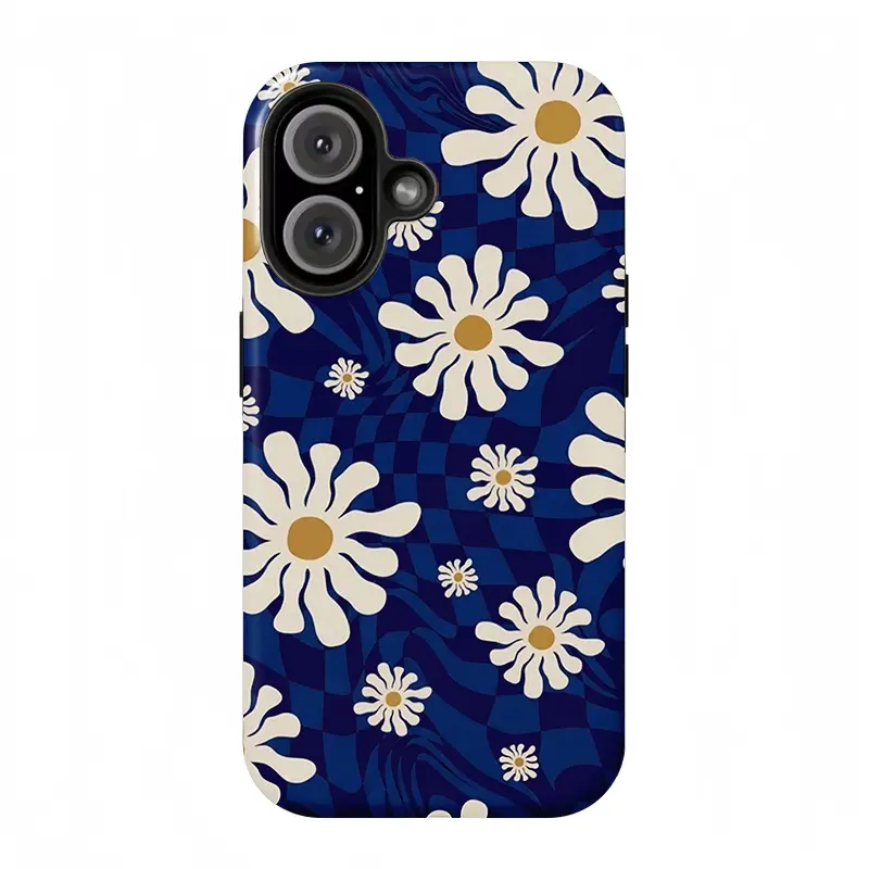 Blue Daisy phone case, Compatible with iPhone 17 Pro Max Phone Case 17 Air 16E 16 15 Plus 14 13 12 11 X XS Max XR 7 8 Plus Phone Cases,Samsung Galaxy S26 ULTRA S25 S21, smartphone case, shockproof, protective case, outer case, double-layer protective case