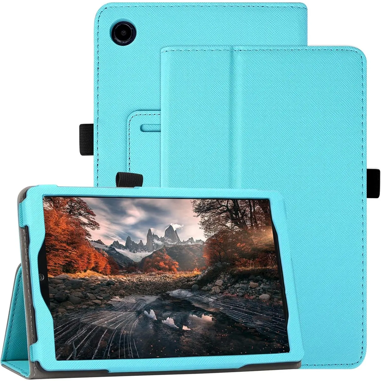 Case for 2024 Tcl Tab 8 SE MODEL 6048E / TCL Tab 8 Plus MODEL 9138S / TCL Tab 8 LE MODEL 9137W / TCL TAB 8 WiFi Model 9132X, Leather Protective Stand Tablet Cover with Pencil Holder, Pale Blue