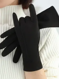 Korean Style Deerskin Gloves Warm Cycling Anti-Cold Women, Stylish Winter Accessories, Comfortable and Durable Handwear