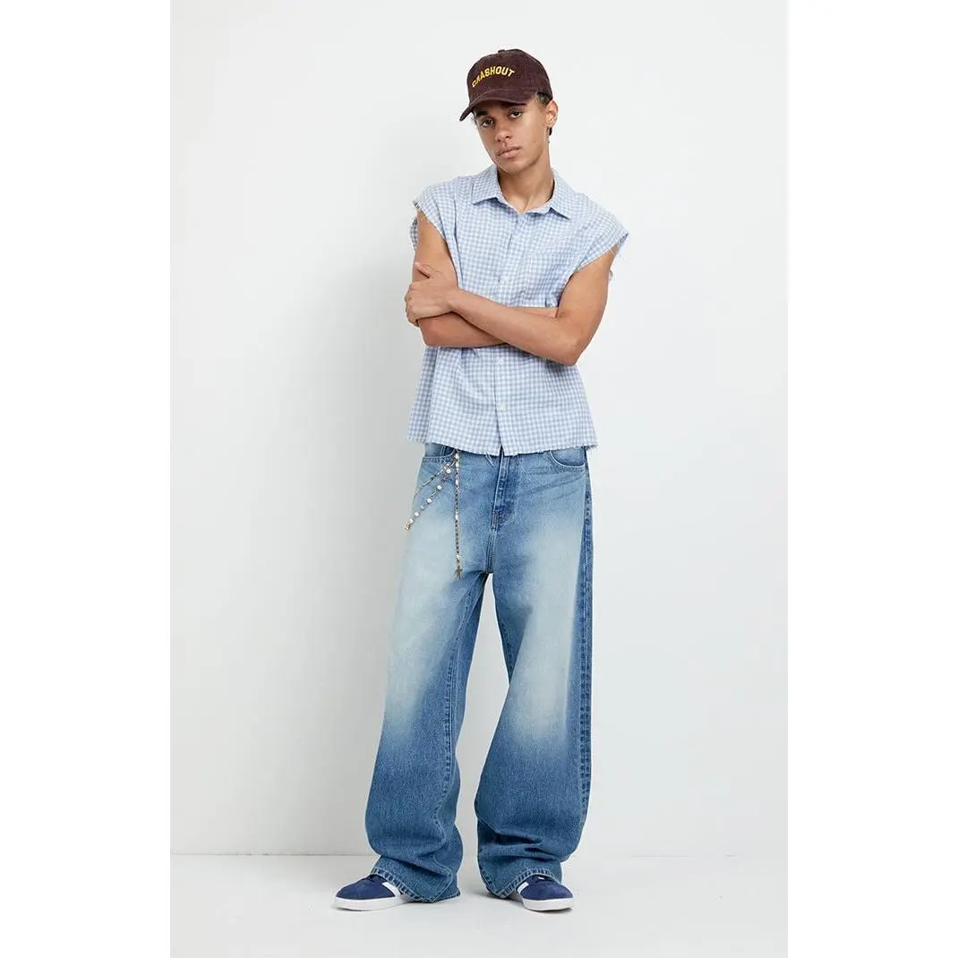 Pacsun Men's Blake Extreme Baggy Jeans CA Embroidered Medium Blue