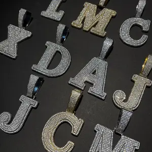4:00AM Large26 Letter Zirconia Pendant for DIY Hip Hop Jewelry
